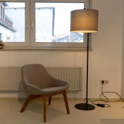 Zeitraum Relaxsessel|Sessel Morph Lounge Eiche Geölt Bezug Leder Jepard 1377 Schlammgrau Stoff Canvas 244