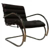 Knoll International Loungesessel|Sessel MR Bauhaus Leder X Bellagio Dark Brown Braun Gestell Chrom Poliert