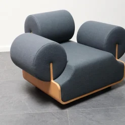 Spektrum Loungesessel|Sessel MVPHE Bezug Stoff Kvadrat Tonus 4 615 Anthrazit Gestell Buche Furniert