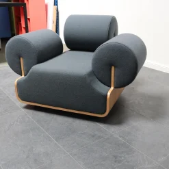 Spektrum Loungesessel|Sessel MVPHE Bezug Stoff Kvadrat Tonus 4 615 Anthrazit Gestell Buche Furniert