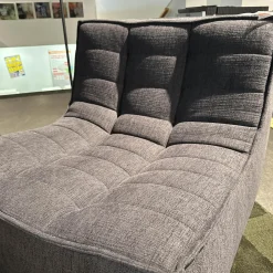 Ethnicraft Relaxsessel|Sessel N701 Bezug Stoff Moss Eco Graphite Grau Rahmen Hoz Inklusive Hocker