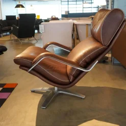 Berg Furniture Relaxsessel|Sessel Nasa Leder Rustical Braun Gestell Edelstahl