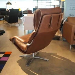 Berg Furniture Relaxsessel|Sessel Nasa Leder Rustical Braun Gestell Edelstahl