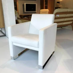 Jori Relaxsessel|Sessel Navy JT-4080 - AC63BA Leder Fuerte Weiß