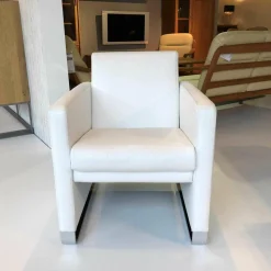 Jori Relaxsessel|Sessel Navy JT-4080 - AC63BA Leder Fuerte Weiß