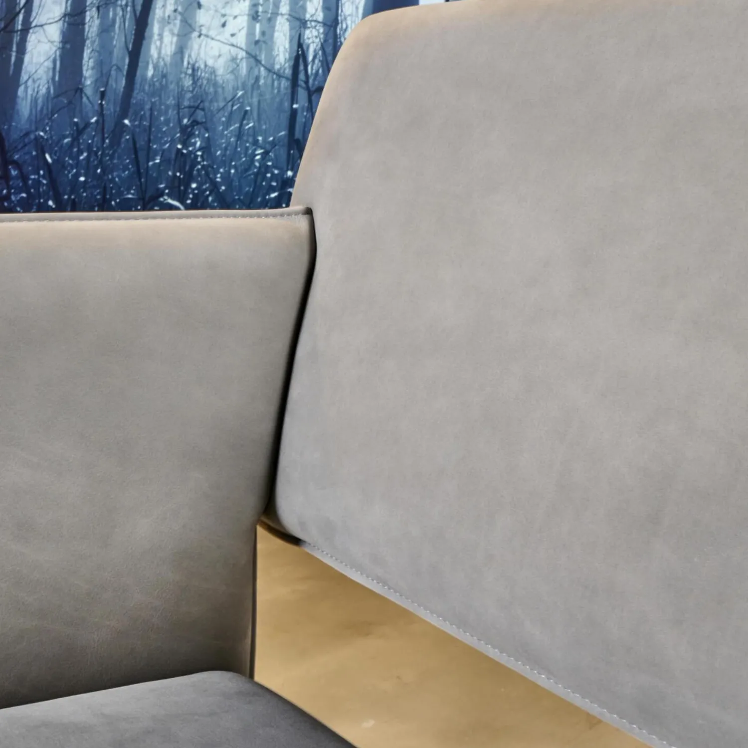 COR Loungesessel|Sessel Noto Nubukleder 682 Elefantgrau Weiche Rollen