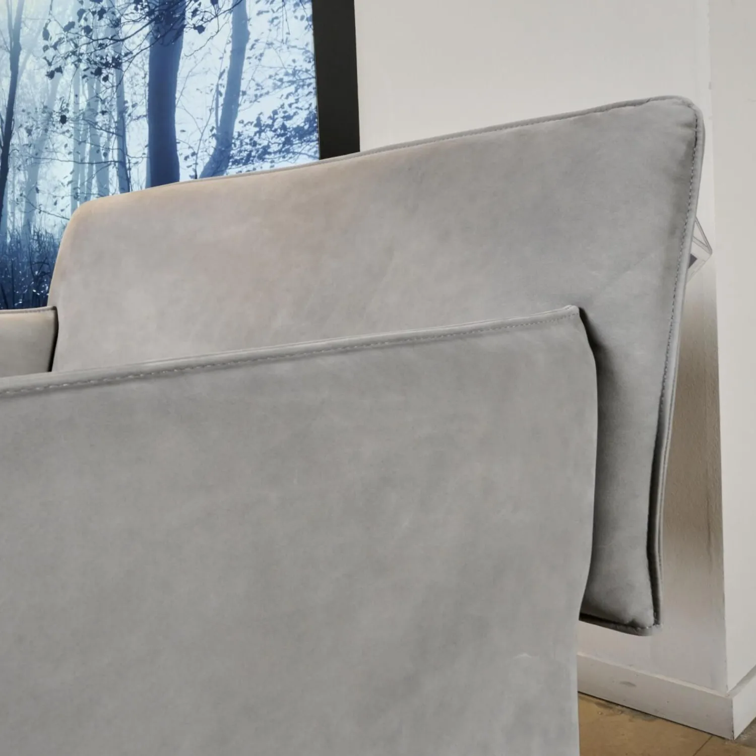 COR Loungesessel|Sessel Noto Nubukleder 682 Elefantgrau Weiche Rollen