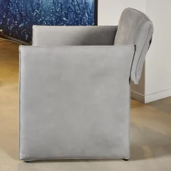 COR Loungesessel|Sessel Noto Nubukleder 682 Elefantgrau Weiche Rollen