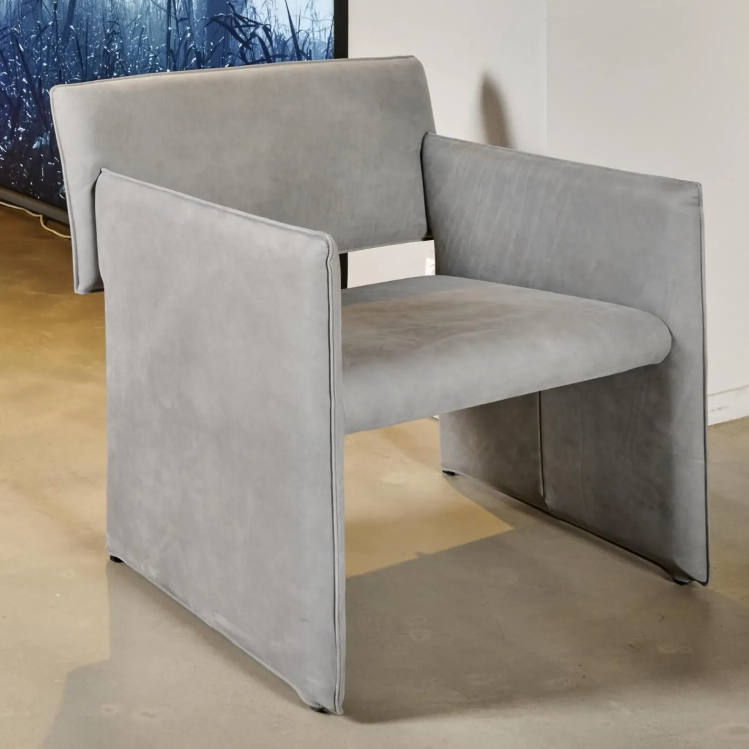 COR Loungesessel|Sessel Noto Nubukleder 682 Elefantgrau Weiche Rollen