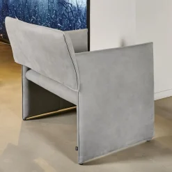 COR Loungesessel|Sessel Noto Nubukleder 682 Elefantgrau Weiche Rollen