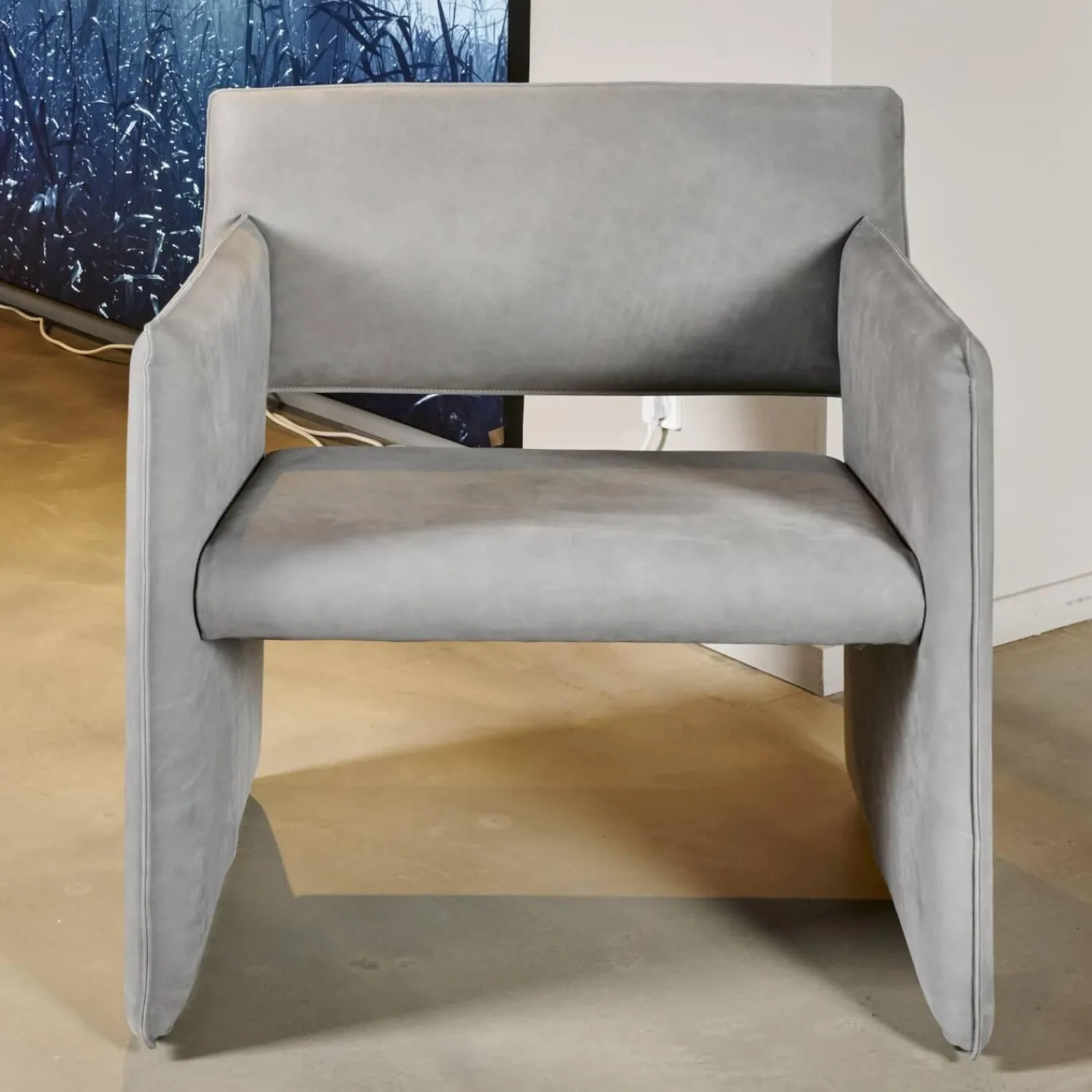 COR Loungesessel|Sessel Noto Nubukleder 682 Elefantgrau Weiche Rollen