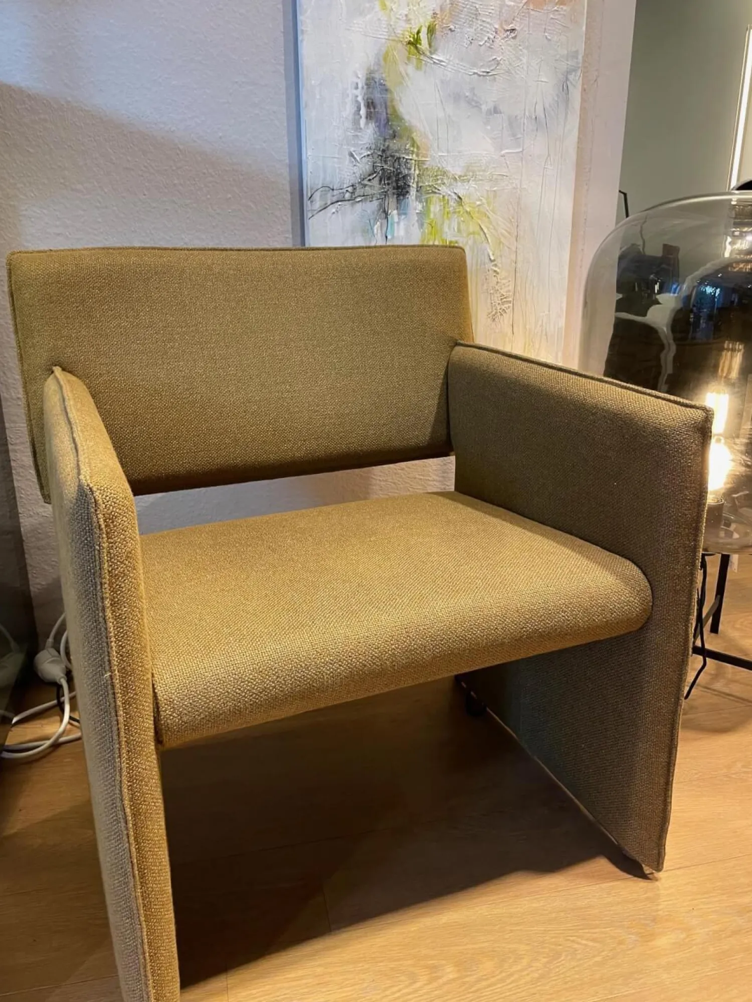 COR Loungesessel|Sessel Noto Stoff 8306 Bronze Braun Füße Wangen Vorne Mit Weiche Rollen