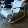 Artek Relaxsessel|Sessel Paimio Sitz Birke Formschichtholz Weiß Lackiert Armlehnen Birke Natur Lackiert