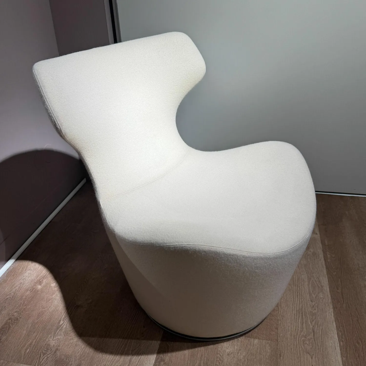 B&B Italia Loungesessel|Sessel Piccola Papilio Stoff Ego 2153 100 Weiß Drehgestell Grau Metallisiert