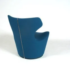 B&B Italia Relaxsessel|Sessel Piccolo Papilio Drehbar Bezugstoff Blau Untergestell Grau Metallisiert Lackiert