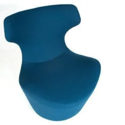 B&B Italia Relaxsessel|Sessel Piccolo Papilio Drehbar Bezugstoff Blau Untergestell Grau Metallisiert Lackiert