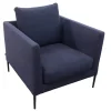 COR Loungesessel|Sessel Pilotis 86111 Stoff 10082 Navy Blau Gestell M20 Lack Schwarz Inklusive Kunststoffgleiter