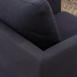 COR Loungesessel|Sessel Pilotis 86111 Stoff 10082 Navy Blau Gestell M20 Lack Schwarz Inklusive Kunststoffgleiter