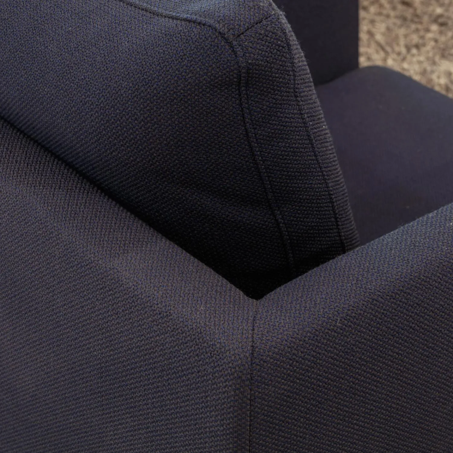 COR Loungesessel|Sessel Pilotis 86111 Stoff 10082 Navy Blau Gestell M20 Lack Schwarz Inklusive Kunststoffgleiter