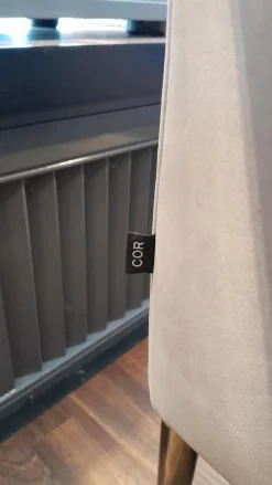 COR Loungesessel|Sessel Pilotis Nubukleder Grigio 684 Grau Füße Metall Chrom Filzgleiter Schwarz