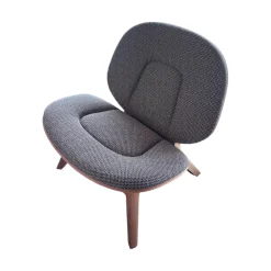 Weibelweibel Einzelstühle|Sessel Poi Stoff Hector Pepper Grau Holzgestell Eiche Natur