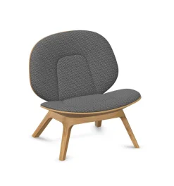 Weibelweibel Einzelstühle|Sessel Poi Stoff Hector Pepper Grau Holzgestell Eiche Natur