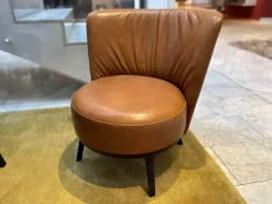 Bielefelder Werkstätten Relaxsessel|Sessel Polo Cocktail Leder Gascogne Noisette Cognac Drehfunktion mit Rückholmechanik