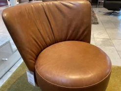 Bielefelder Werkstätten Relaxsessel|Sessel Polo Cocktail Leder Gascogne Noisette Cognac Drehfunktion mit Rückholmechanik