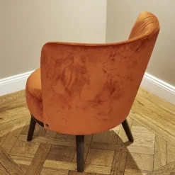 Bielefelder Werkstätten Couchtische|Sessel Polo Cocktail Stoff Amica A-161 Orange Untergestell Eiche Antik Mit Drehfunktion Und Rückholmechanik