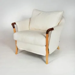 Giorgetti Relaxsessel|Sessel Progetti Stoff Lavello Weiß Gestell Buche Natur