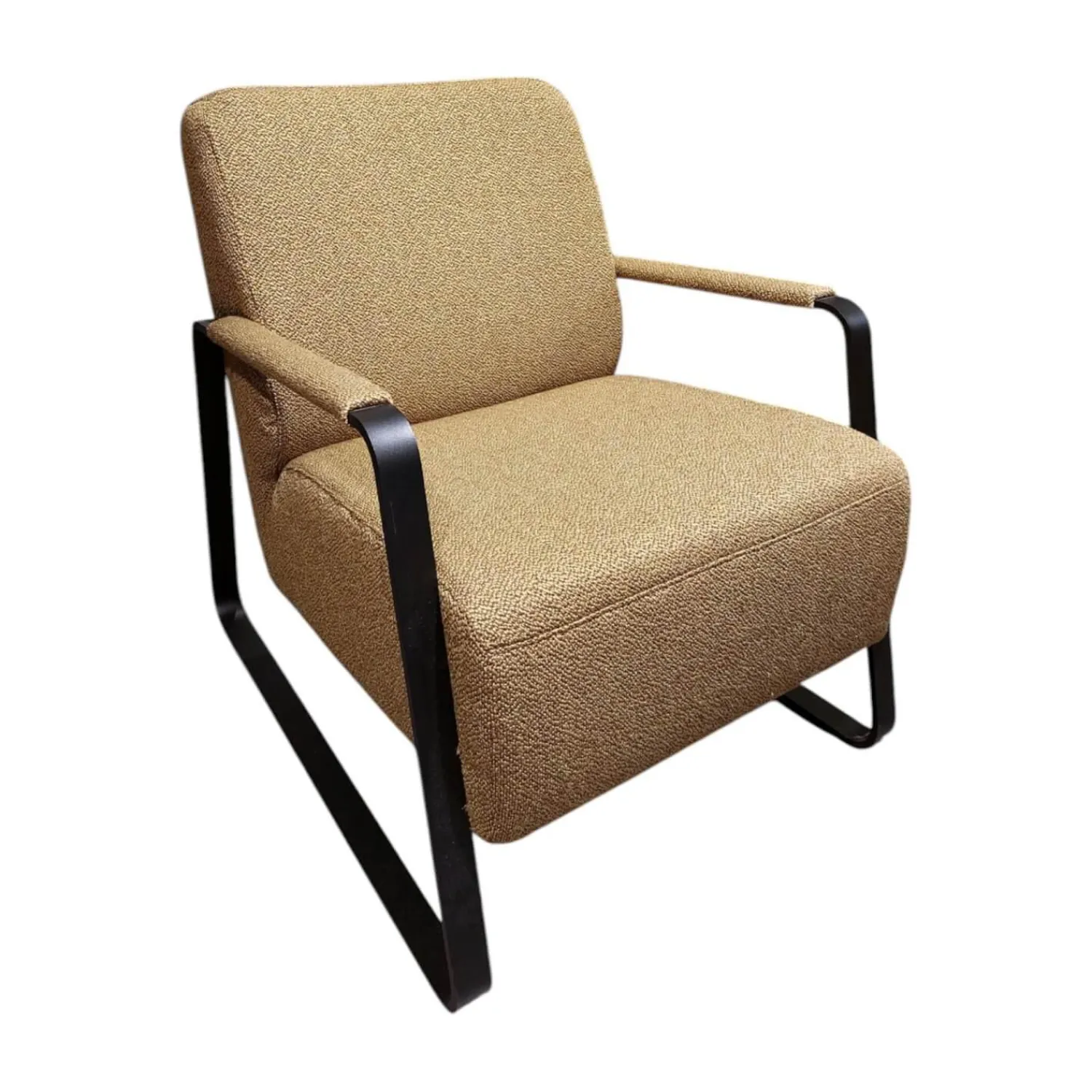 W. Schillig Loungesessel|Sessel Quadroo 17350 Stoff O1034 Khaki Braun Gelb Grün Gestell FC8 M99 Schwarz Pulverbeschichtet