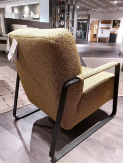 W. Schillig Loungesessel|Sessel Quadroo 17350 Stoff O1034 Khaki Braun Gelb Grün Gestell FC8 M99 Schwarz Pulverbeschichtet