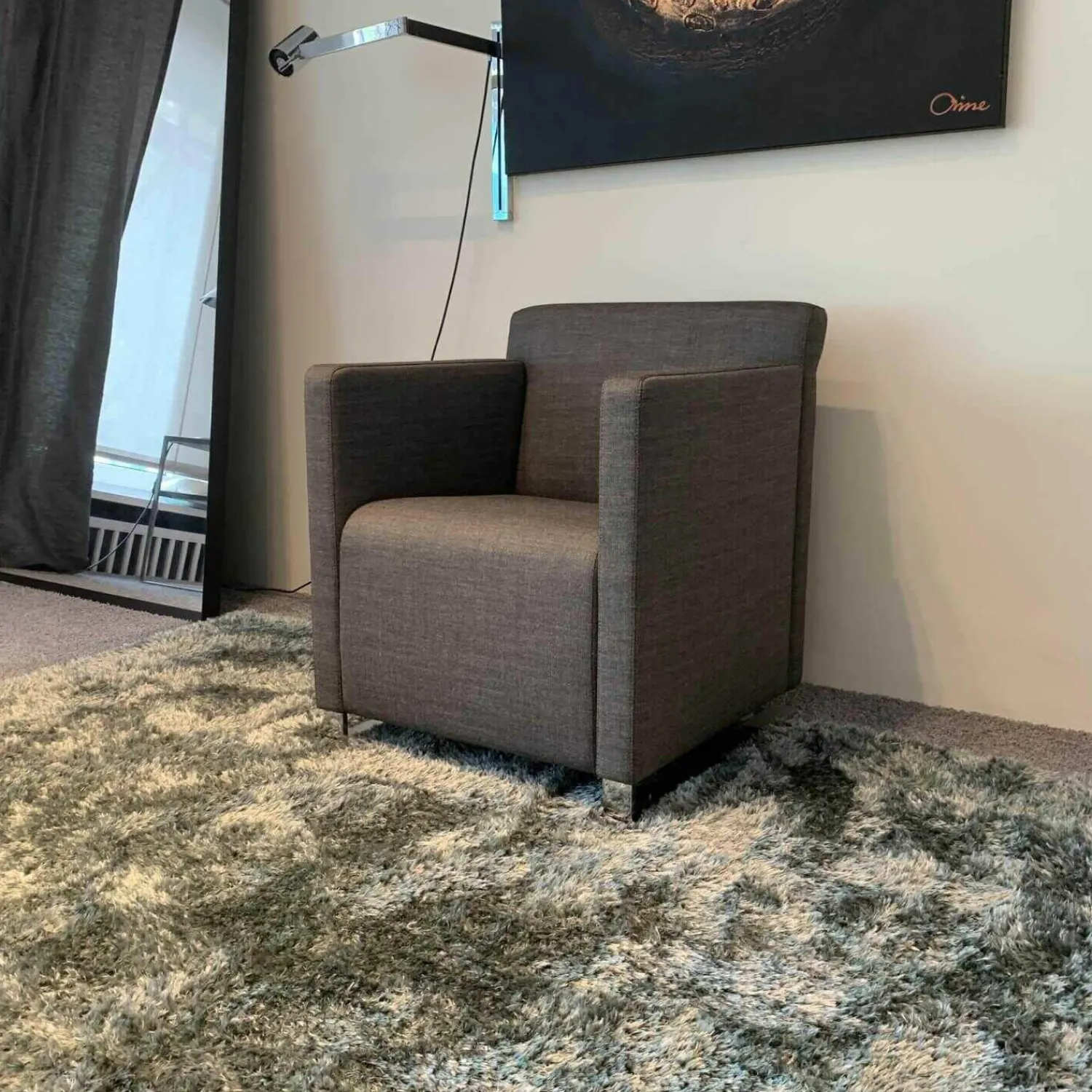 COR Relaxsessel|Sessel Quant 30145 Stoff Grau Kufe Chrom