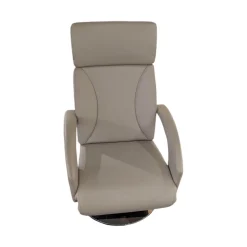 Erpo Relaxsessel|Sessel RE500 18 Leder 43 Perl 210 Beige Creme Grau Tellerfuß Verchromt 2 Motorisch Mit Akku