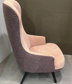 Walter Knoll Relaxsessel|Sessel Relaxchair 375 Stoff Kvadrat Phlox 0633 Rücken Stoff Gaia 7887 Amethyst Gestell Eiche Geflammt Geölt