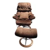 Stressless Relaxsessel|Sessel Reno M Stoff Magnolia Brown Braun Gestell Signature Metall Und Eiche Inklusive Hocker