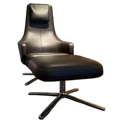 Vitra Relaxsessel|Sessel Repos Leder Premium F Chocolate 68 Braun mit Ottoman