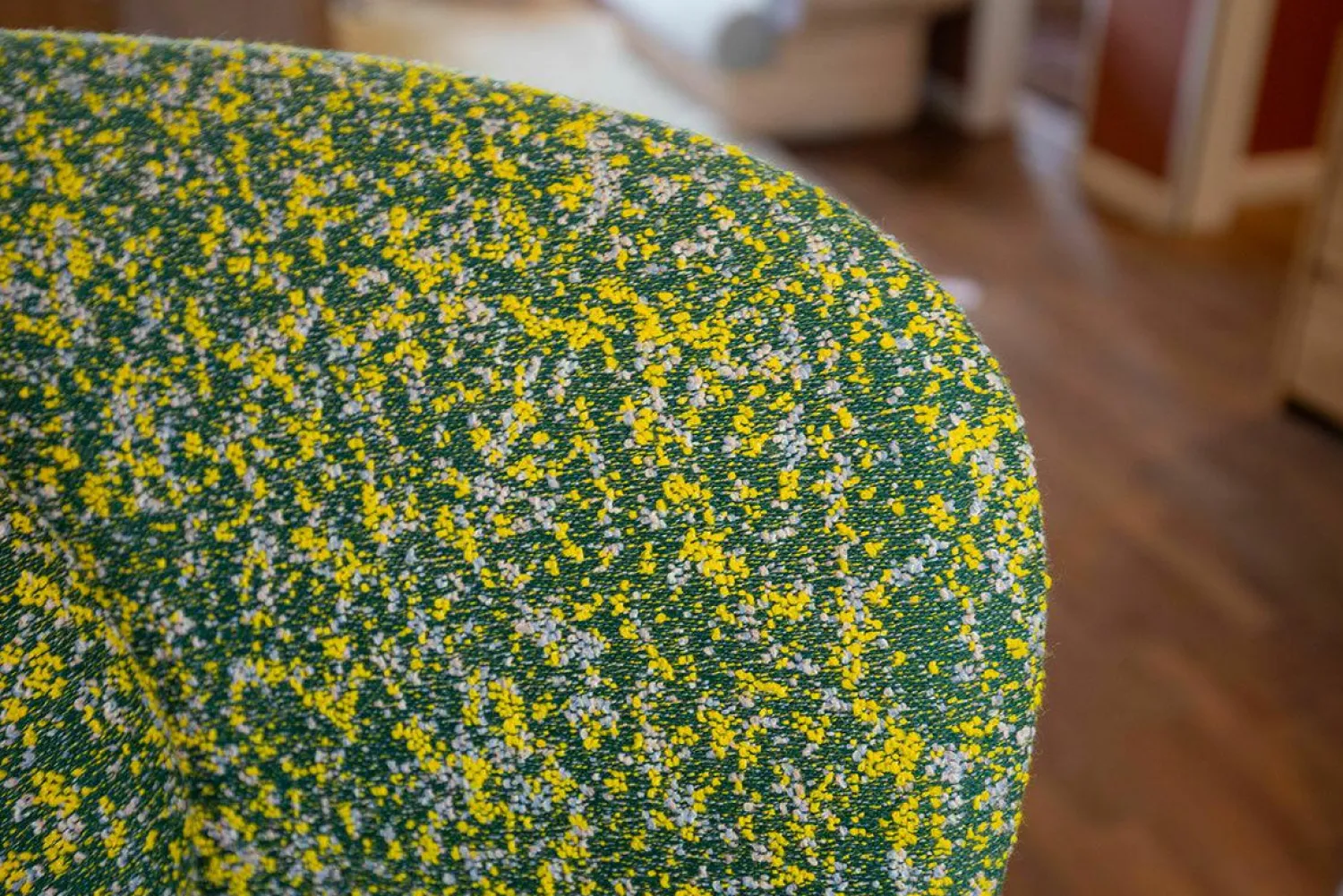 Fritz Hansen Relaxsessel|Sessel Ro JH1 Stoff Grün Gelb ATO964 Füße Aluminium Satingebürstet