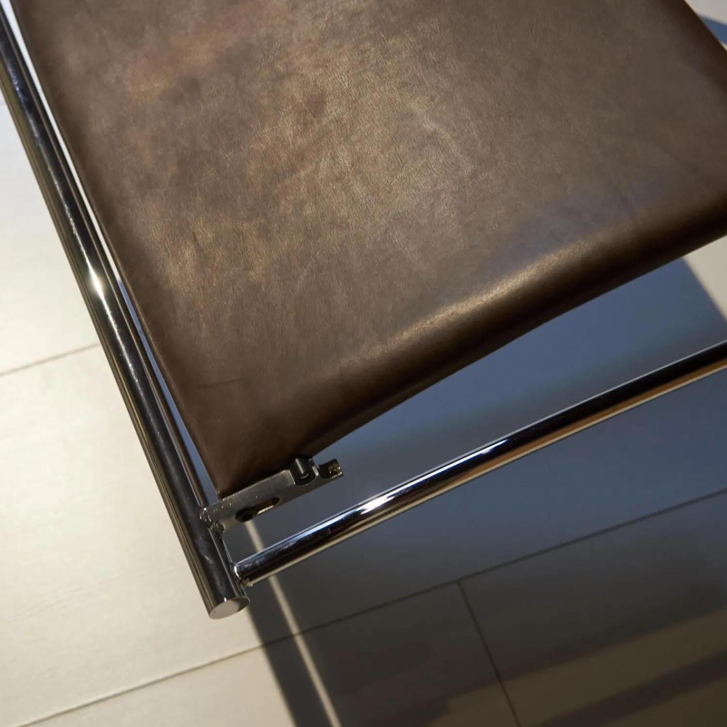 IP Design Relaxsessel|Sessel Rocky Leder Gascogne Braun Gestell Metall Chrom