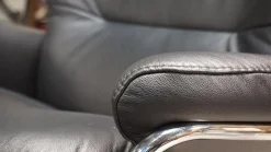 Stressless Relaxsessel|Sessel Rome M Black Leder Gestell Star Alumunium Inklusive Hocker