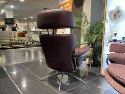 Stressless Relaxsessel|Sessel Rome M Leder Paloma 54 Bordeaux Rot Braun Gestell Star 40 Aluminium Mit Hocker