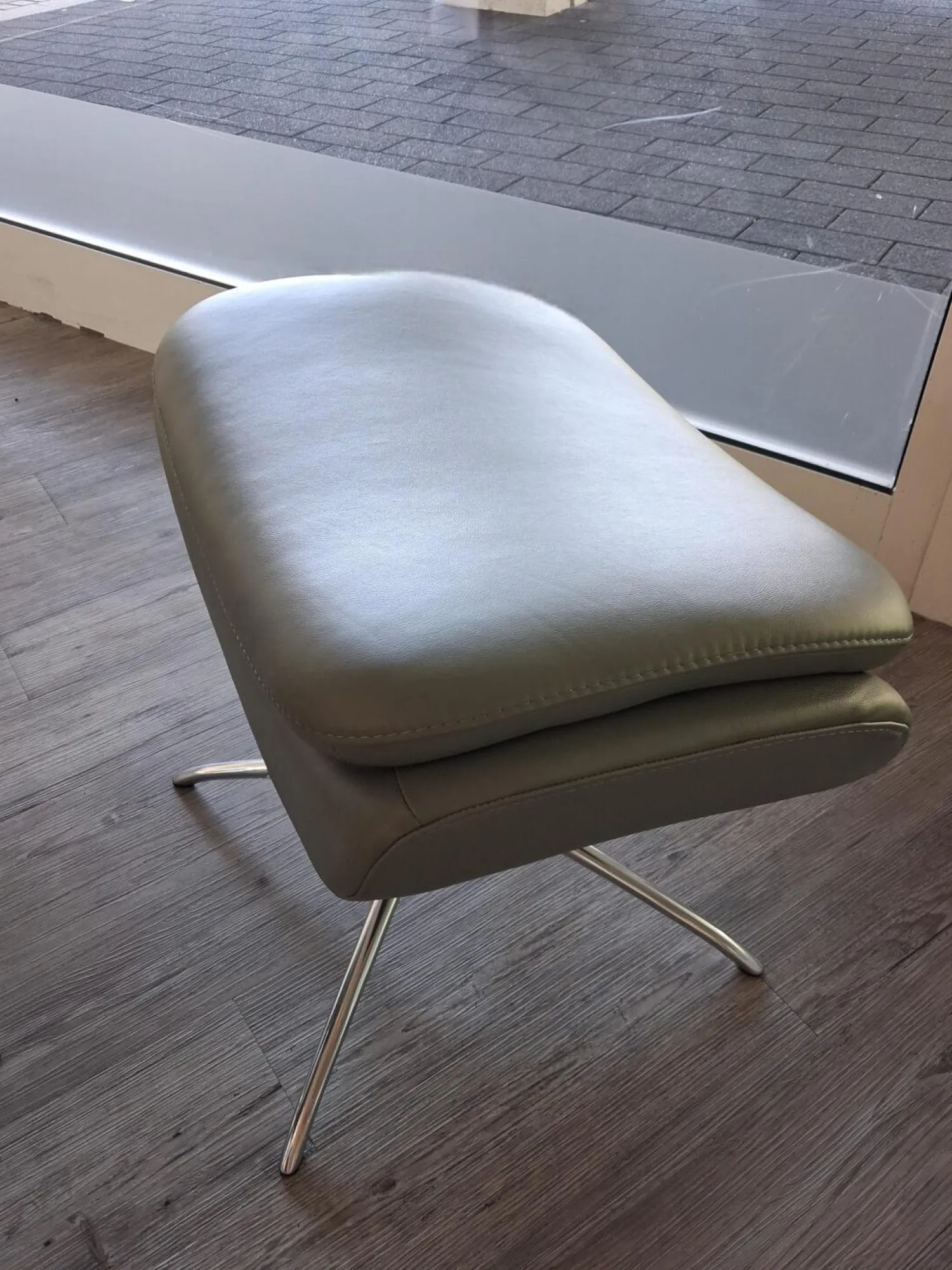 Stressless Relaxsessel|Sessel Rome M Leder Paloma Shadow Green Grün Grau Gestell Star Aluminium Inklusive Hocker