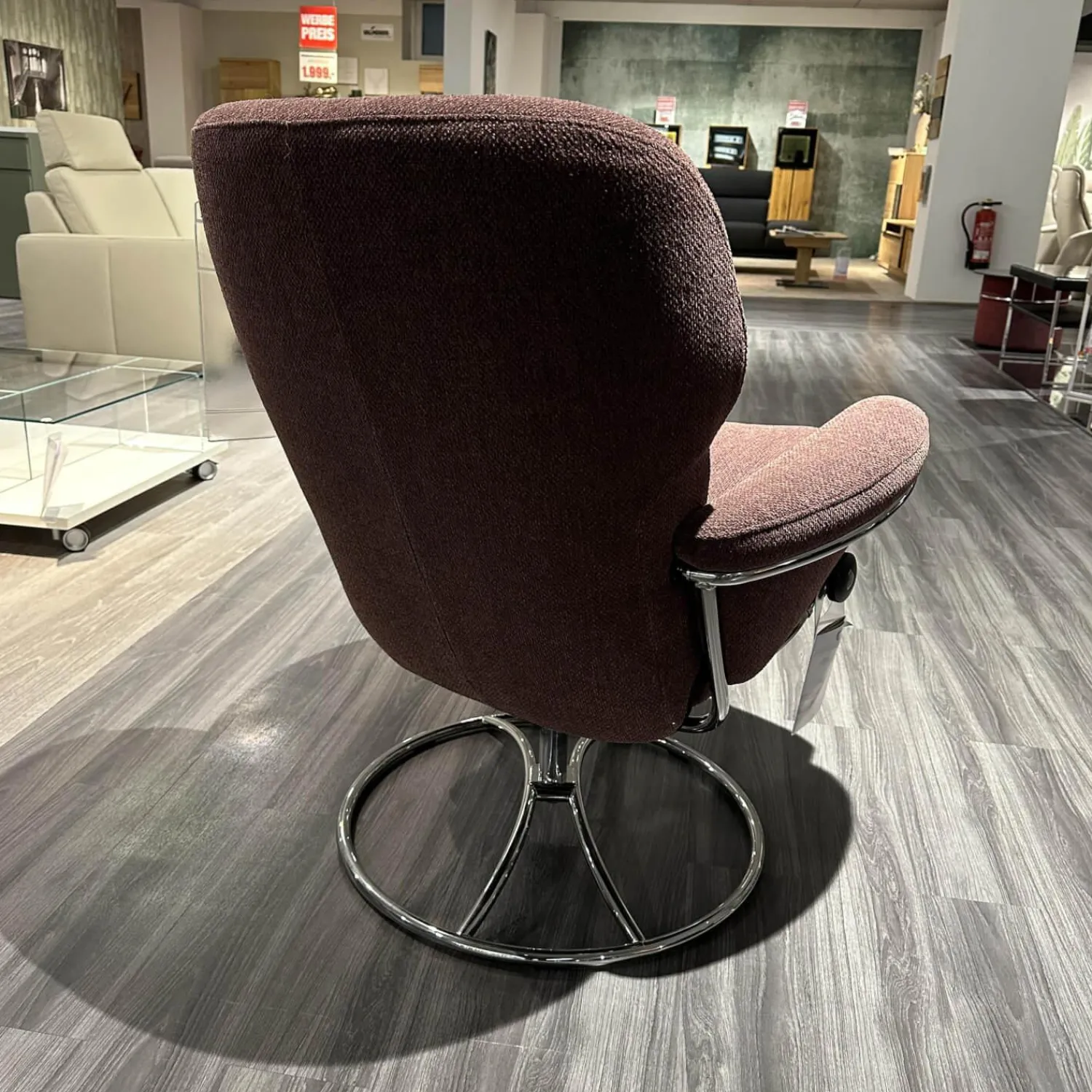 Stressless Relaxsessel|Sessel Rome M Low Back 1357361 In Stoff Aster 54 Burgundy Rot Weiß Hohes Gestell In 40 Alu