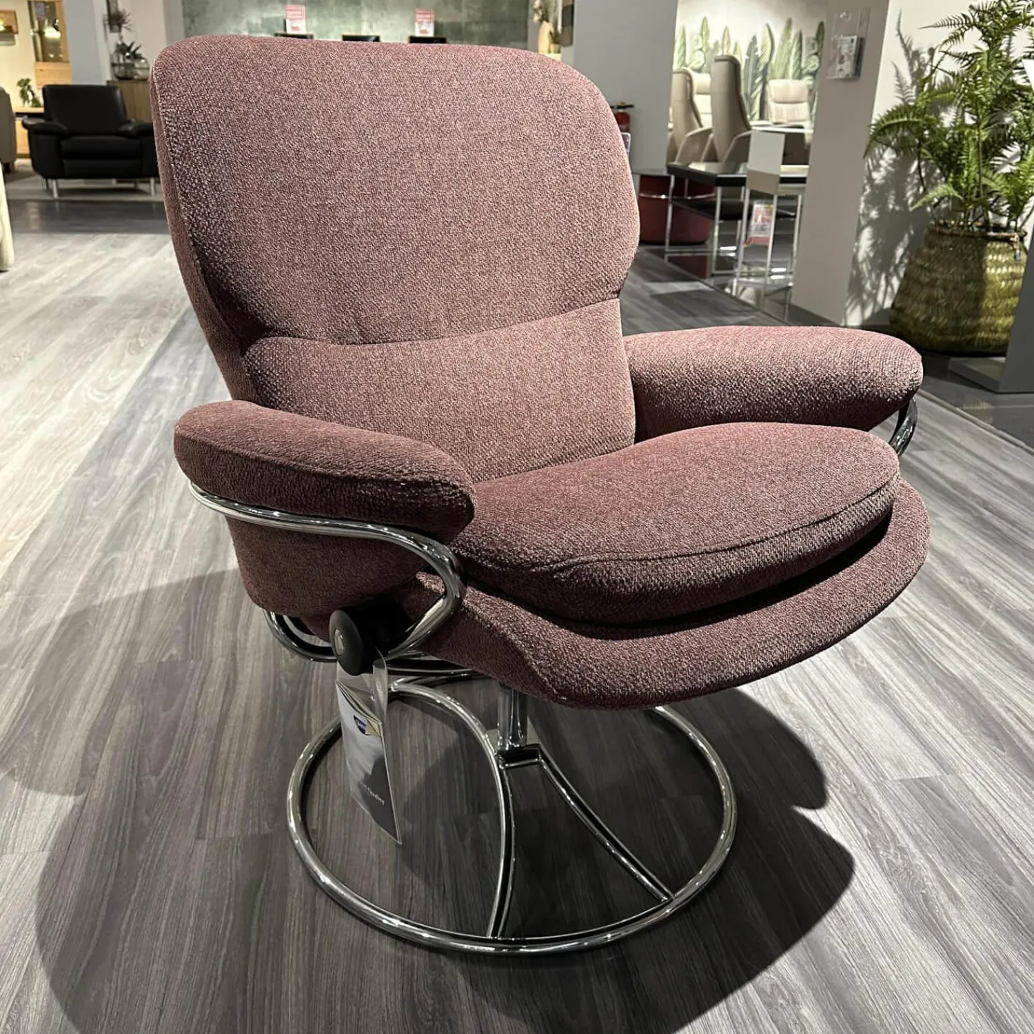 Stressless Relaxsessel|Sessel Rome M Low Back 1357361 In Stoff Aster 54 Burgundy Rot Weiß Hohes Gestell In 40 Alu