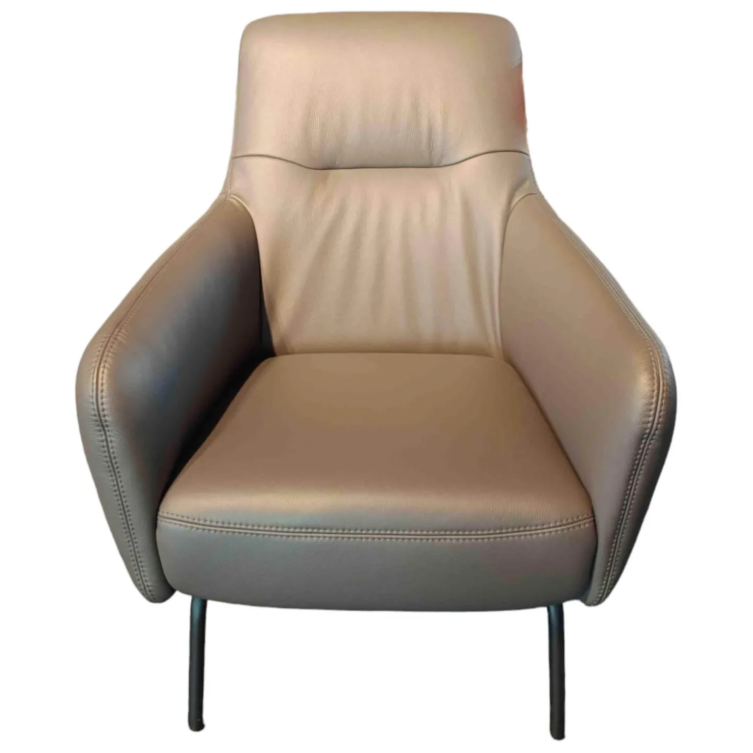 Comfort Republic Relaxsessel|Sessel Rufus Leder W2 Anthrazit L20 Füße Metall Schwarz