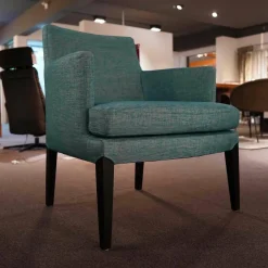 Lambert Relaxsessel|Sessel Salotto 55872 Stoff Celina Türkis 76743 Füße Buche Massiv Schwarz