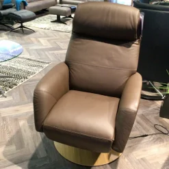 Stressless Fernsehsessel|Relaxsessel|Sessel Scott Leder Paloma 94 Chestnut Braun Gestell Natürliches Eichenholz mit Sitzheizung