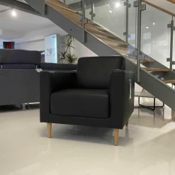 freistil Rolf Benz Relaxsessel|Sessel SE 141 Leder 8006 Schwarz Füße Holz