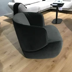 Rolf Benz Relaxsessel|Sessel SE 384-16 Stoff 18.223 Schwarzgrau mit Rollen