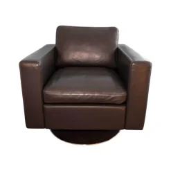 Brühl Loungesessel|Relaxsessel|Sessel Serge Leder Anthrazit Grau Tellerfuß Chrom